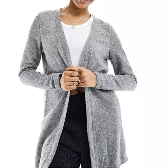 NWT Charter Club Cashmere Cardigan Sweater Open Knit Heather Gray Long Sleeve XS - Picture 1 of 5